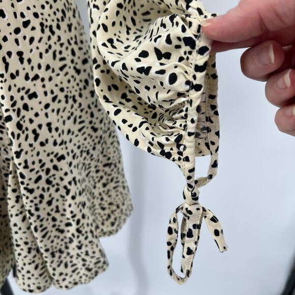 Rue Stiic Priscilla Mini Dress Bellagio Spotted Print Medium Cream Black Animal - Picture 5 of 10